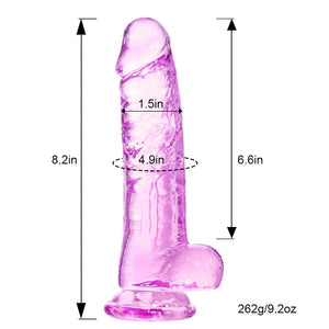 Pink Suction Cup Dildo - 8.2 inch Realistic Dildo, Big Adult Sex Toy with Suction Cup, Suitable for Women/Men/Gay, with Curved S