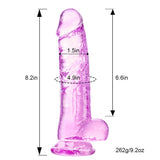 Pink Suction Cup Dildo - 8.2 inch Realistic Dildo, Big Adult Sex Toy with Suction Cup, Suitable for Women/Men/Gay, with Curved S