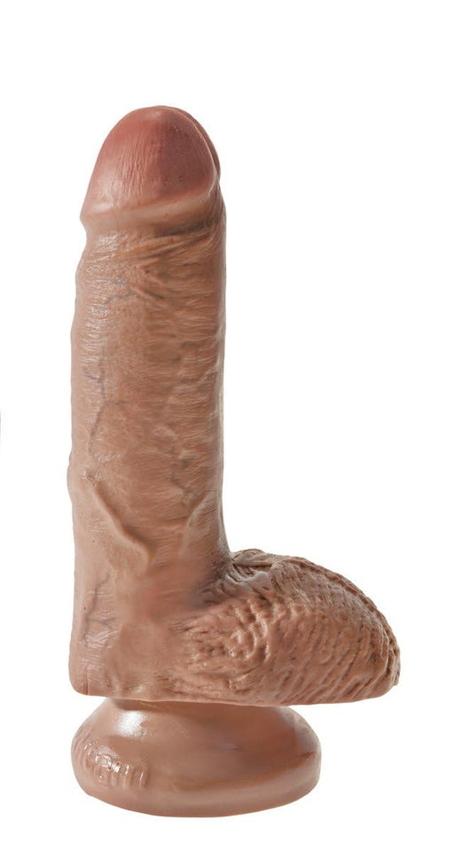 King Cock 7In Cock With Balls - Tan