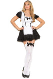 Elegant Moments Womens Mischievous Maid Costume 2 Pc. Dress & Head Piece Only, Black/White, Large