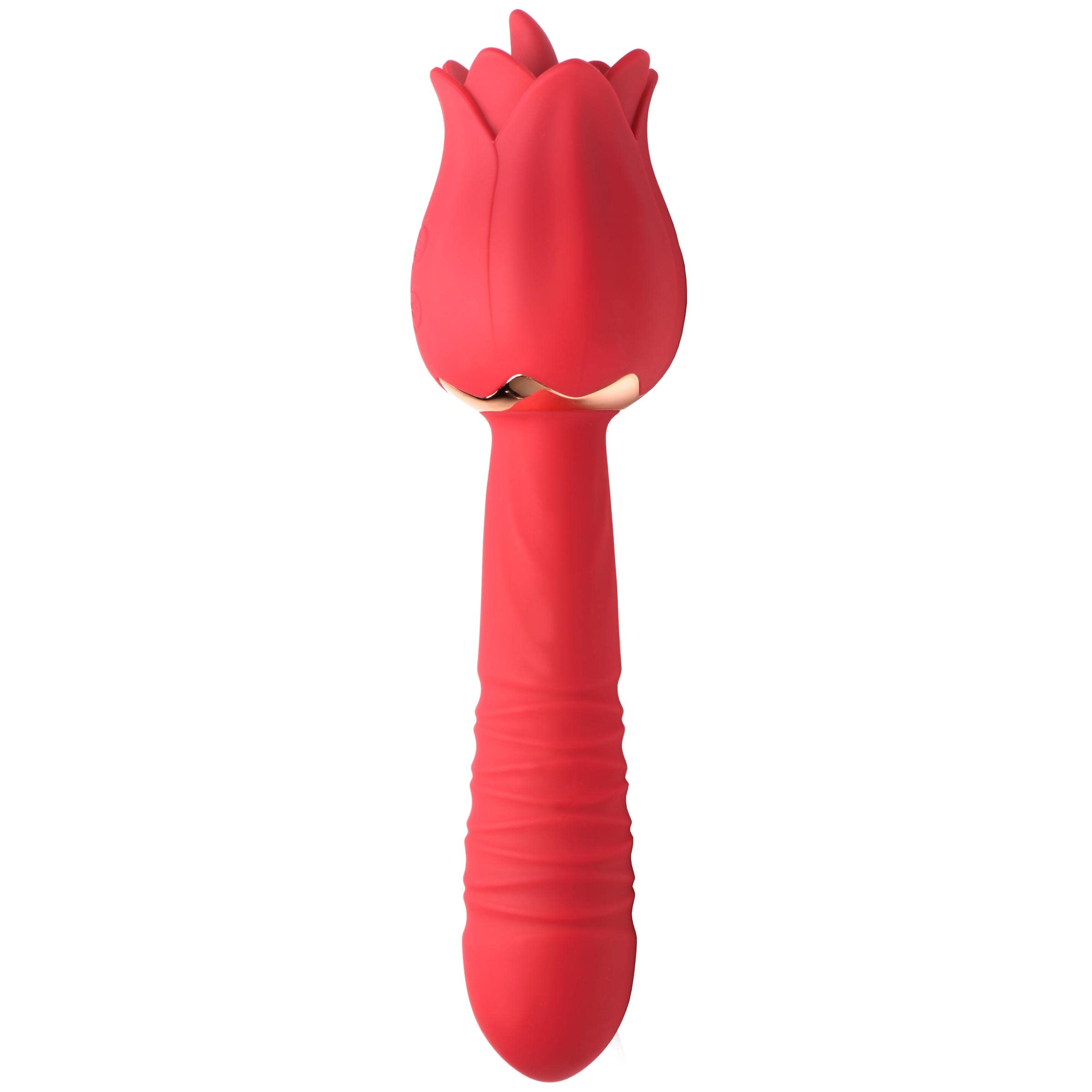 INMI Racy Rose Premium Silicone Thrusting and Clitoral Licking Rose Vibrator for Women. Multi Speed and Patterns of Licking Thru