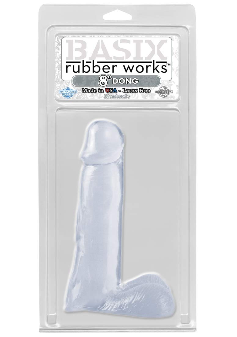 Pipedream Basix 8 Inch Dong, Clear