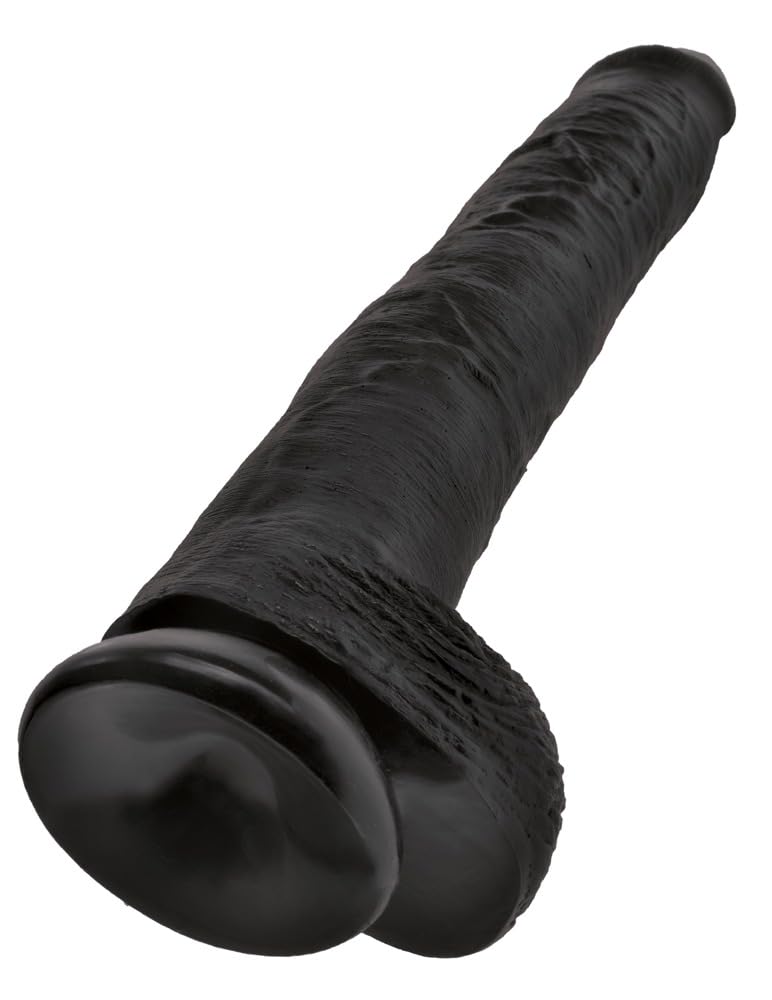 Pipedream Products King Cock Life Like Cock With Balls And Suction Mount Base, Black, 14 Inch