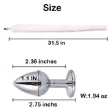 Ooiixx Butt Plug Fox Tail Cosplay Anal Plug Anal Butt Plug Adult Sex Toys for Beginner Women Men Couple (31 '' White)