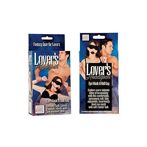 California Exotics Lover'S Headgear Eye Mask & Ball Gag, Black