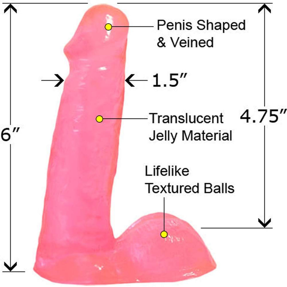 Basix Rubber Works 6-Inch Dong, Pink