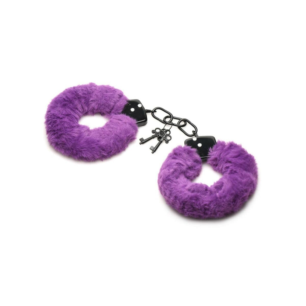 Master Series Cuffed In Fur Furry Handcuffs Purple