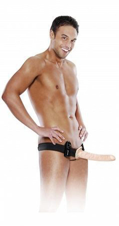 Pipedream Fetish Fantasy Series Vibrating Hollow Strap-On Flesh 10 Inch
