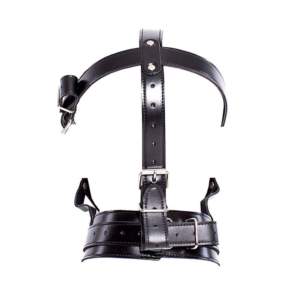 Leather Bondage With Detachable Silicone Dildo Mouth Gag Adjustable Head Harness Bdsm Fetish Slave Restraints For Men Women Coup
