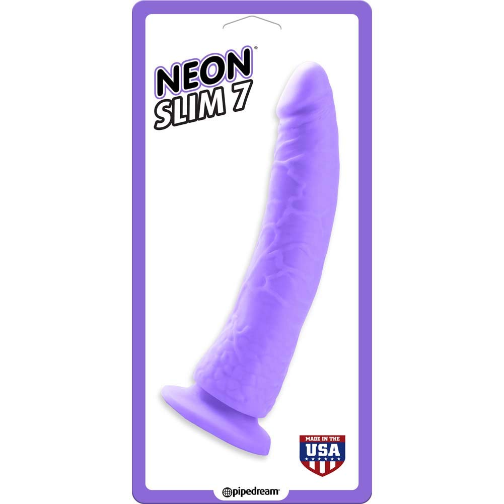 Pipedream Products Neon Slim 7 Dildo, Purple, 1 Pound