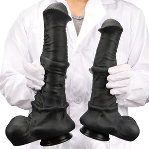 Gienocy XXXL Black Giant Realistic Silicone Horse Cock Dildo, Animal Big Fake Penis Anal Dildos Butt Plug G-spot Vagina Prostati