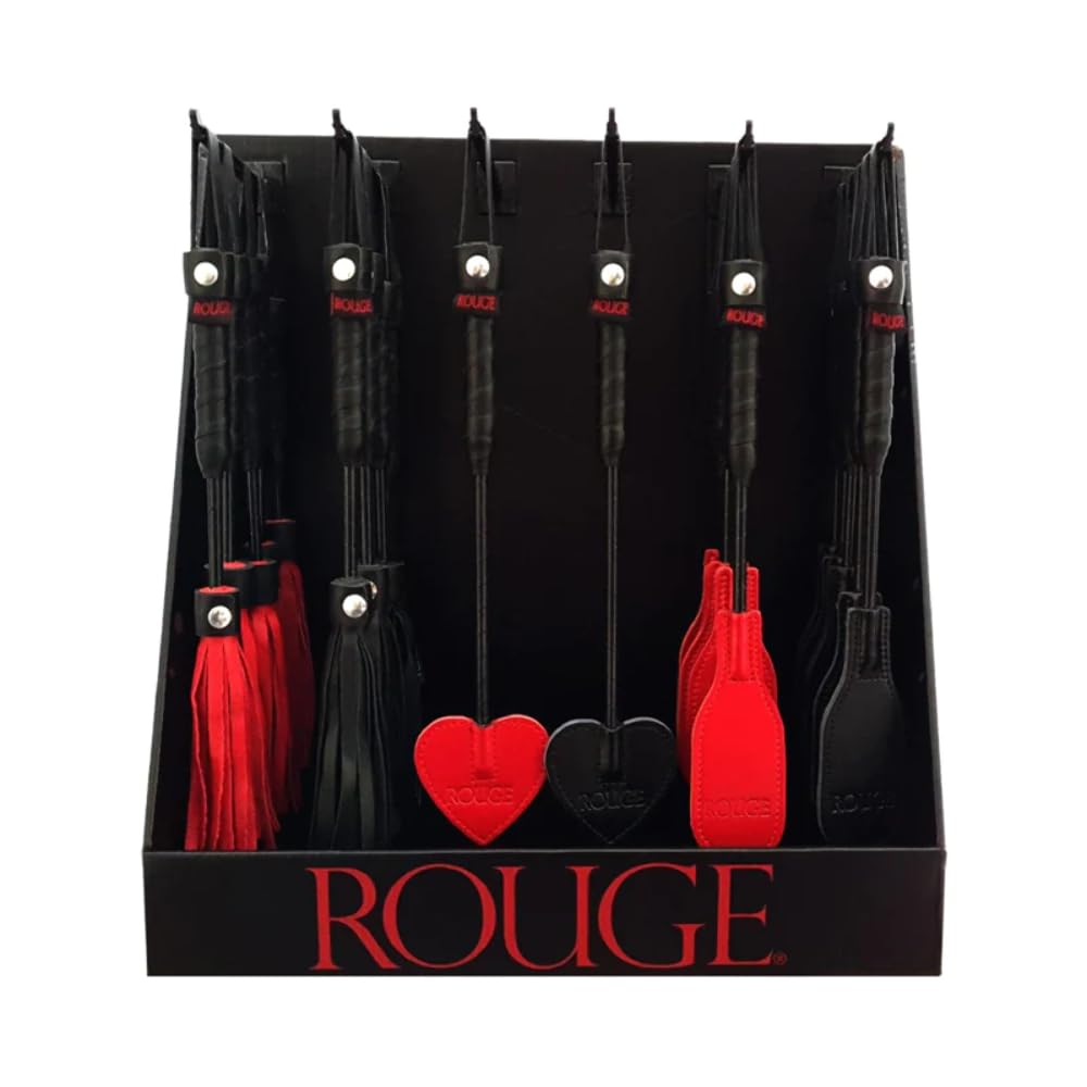 Rouge Group Counter Display Unit With 36 Mini Paddles & Floggers-Black/Red