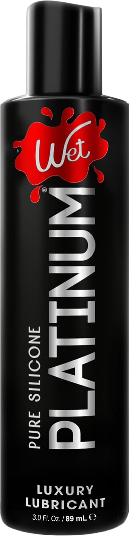 Wet Platinum Silicone-Based Lube for Men, Women & Couples, 3 Fl Oz - Ultra Long-Lasting & Water-Resistant Premium Personal Lubri