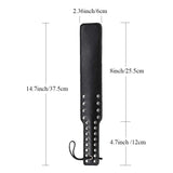 Quality Studded Spanking Paddles, 14.7inch Faux Leather Paddle for Adults Sex Play, Black