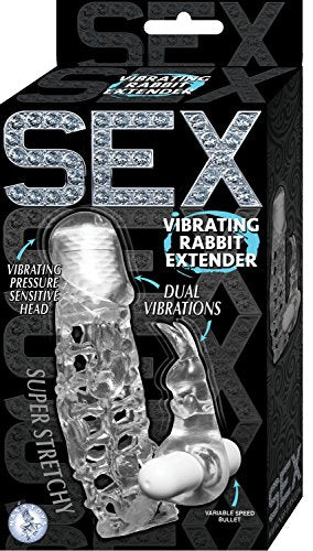 Sex Vibrating Rabbit Extender-Clear