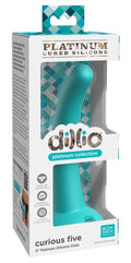 Pipedream Prorducts - Dillio Platinum Collection Curious Five 5 Platinum Cured Silicone Dildo - Teal
