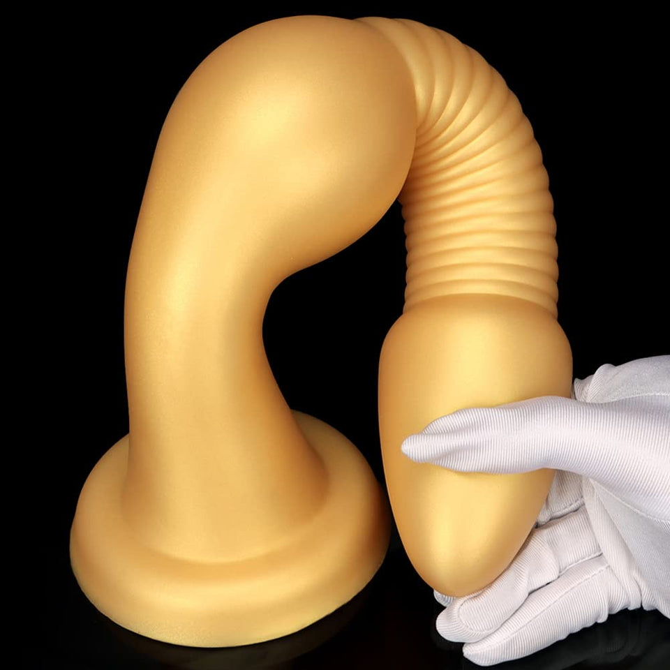 Super Long Anal Beads,Liquid Silicone Screw Thread Butt Plug Strong Suction Cup Long Anal Plug Prostate Massage Anal Trainer Dil