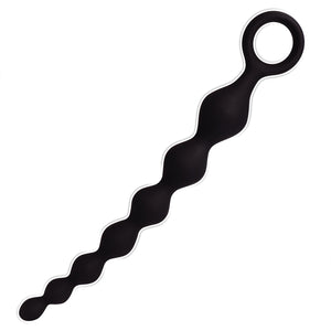 8.2-Inch Anal Beads Butt Plug with Pull Ring, Beginner 's Design G-Spot Stimulator with 7 Progressive Beads, Soft Silicone Prost