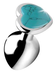 (D) Booty Sparks Gemstones La Heart Anal Plug Turquoise