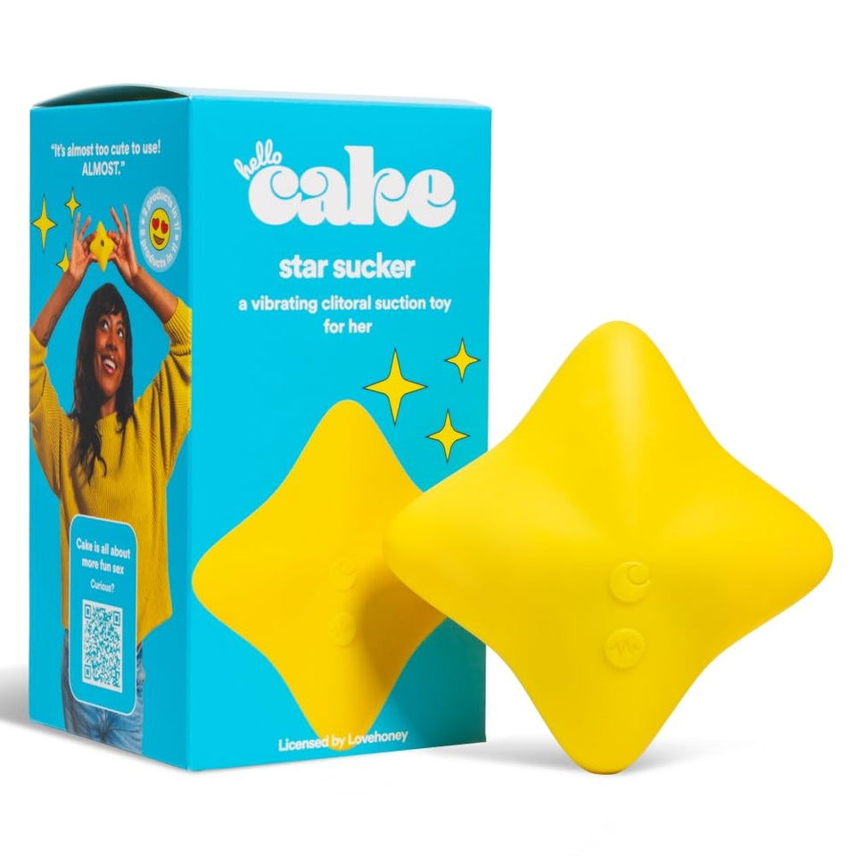 Hello Cake Star Sucker - Clitoral Stimulator with 10 Suction Modes & 10 Vibrating Modes - Body-Safe Silicone - Waterproof & Rech