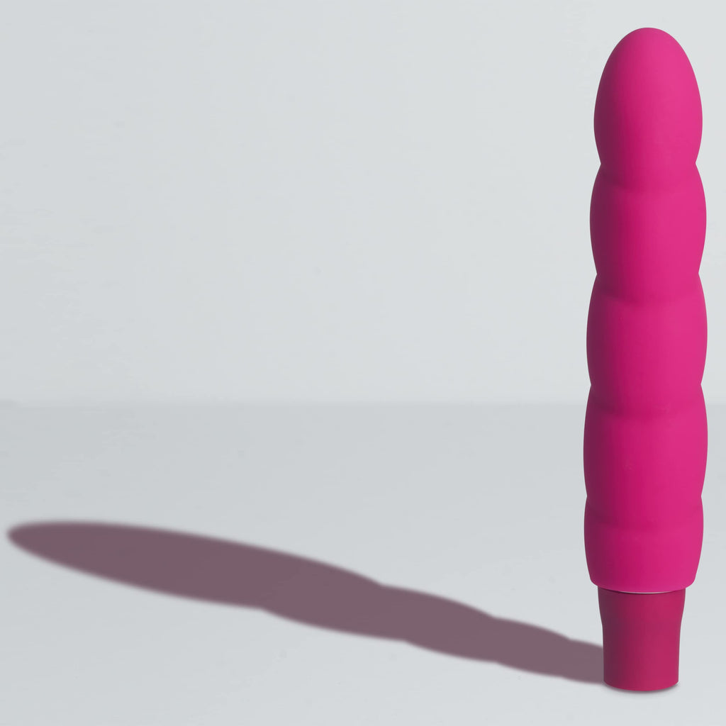 Blush Luxe Anastasia - 6 1/2 Inch 10 Vibrating Functions Spiral Platinum Silicone Aa Battery Powered Vibrator - Ribbed Stimulato