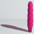 Blush Luxe Anastasia - 6 1/2 Inch 10 Vibrating Functions Spiral Platinum Silicone Aa Battery Powered Vibrator - Ribbed Stimulato