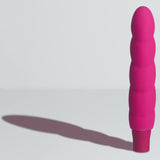 Blush Luxe Anastasia - 6 1/2 Inch 10 Vibrating Functions Spiral Platinum Silicone Aa Battery Powered Vibrator - Ribbed Stimulato