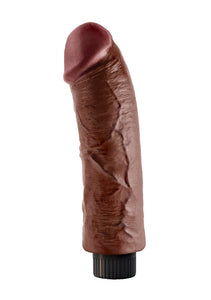 King Cock 8In Vibrating Cock Brown