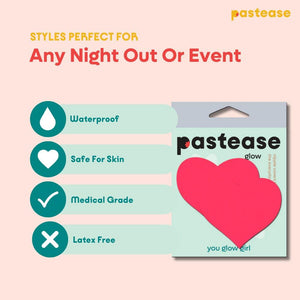 Pastease Love Glow In The Dark Neon Pink Hearts