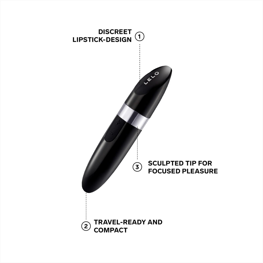 Lelo Mia 2 Lipstick Vibrator For Women, Usb Rechargeable, Spontaneous And Discreet For Women, Black