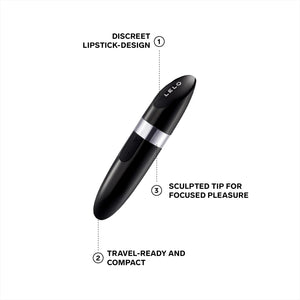 Lelo Mia 2 Lipstick Vibrator For Women, Usb Rechargeable, Spontaneous And Discreet For Women, Black