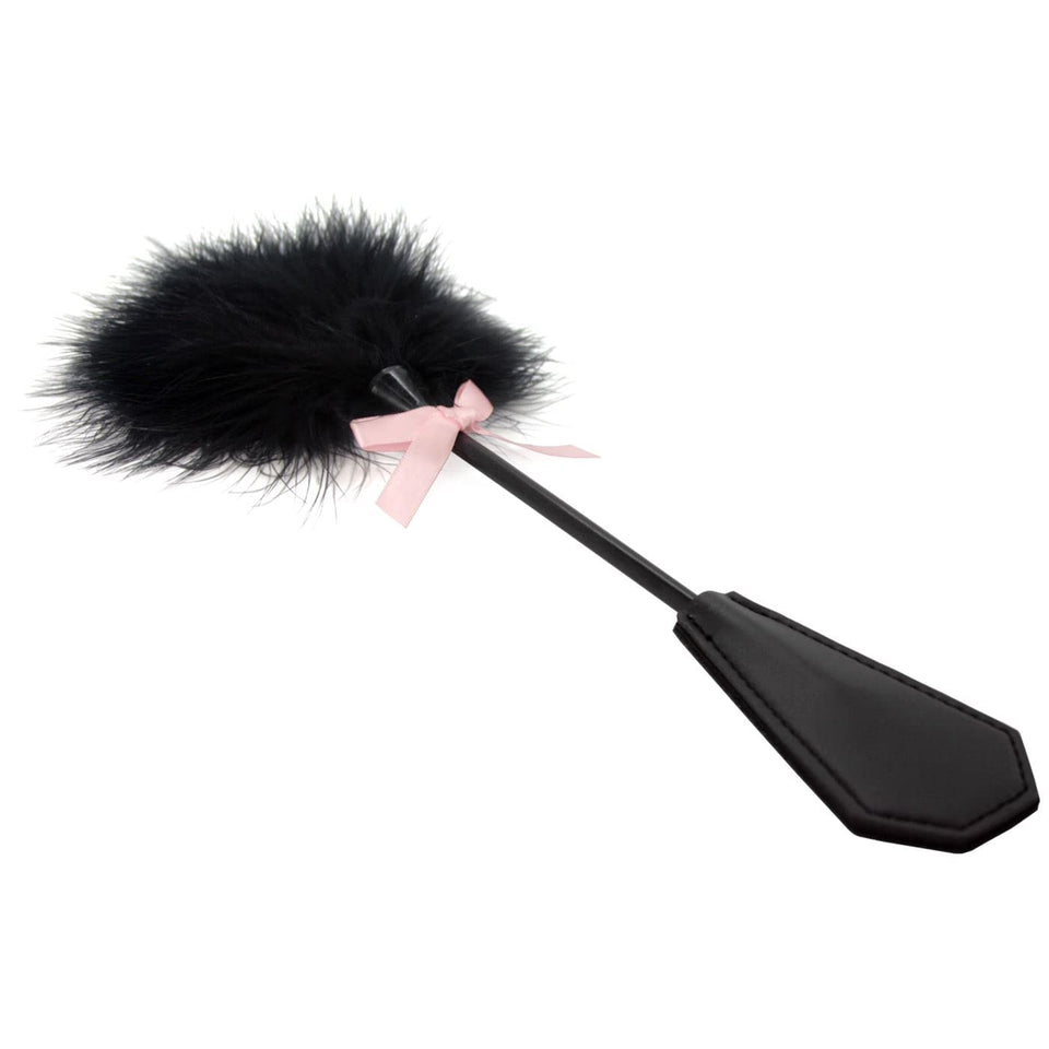 Feather Tickler Toy for Bedroom Play - Soft & Luxurious Feathers - Tease, Tantalize, and Arouse - Spanking Handle - Explore Bond