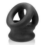 Oxballs TRI-Squeeze - Cock Ring & Ball Stretcher for Men - Testicle Stretcher & Bulge Enhancer - Stretchy Silicone Blend - Erect