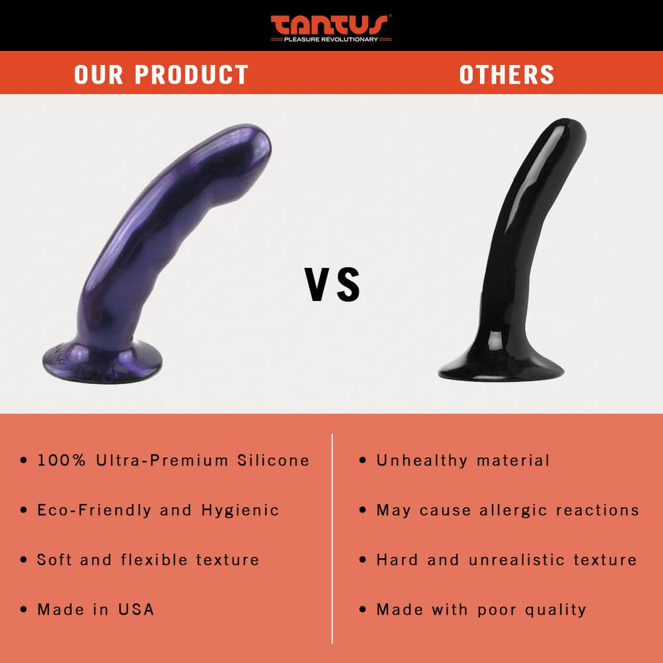 Tantus Sex/Adult Toys Acute Dildo - 100% Utra-Premium Flexible Silicone Harness Compatible, Realistic, G-Spot & P-Spot Stimulation For Anal, Vaginal, Men, Women, Lgbtq - Glossy, Amethyst