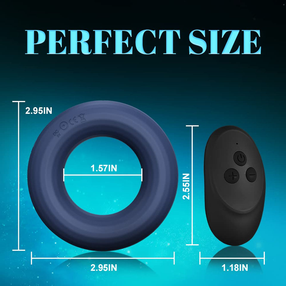 Vibrating Cock Ring with Uniqe O-Shape Design, Silicone Penis Rings Vibrator with 10 Vibration Modes, Double Motors Mens Vibrato