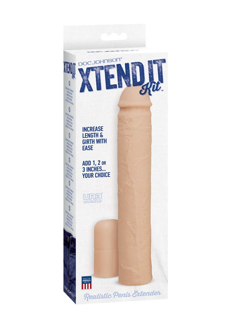 Doc Johnson Xtend It Kit - Realistic And Customizable Penis Extension Kit - Add 1-To-3 Inches - White