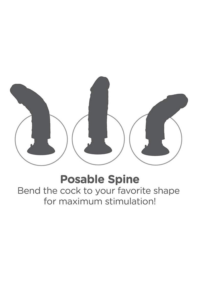 King Cock 8In Vib Cock W/Balls Tan