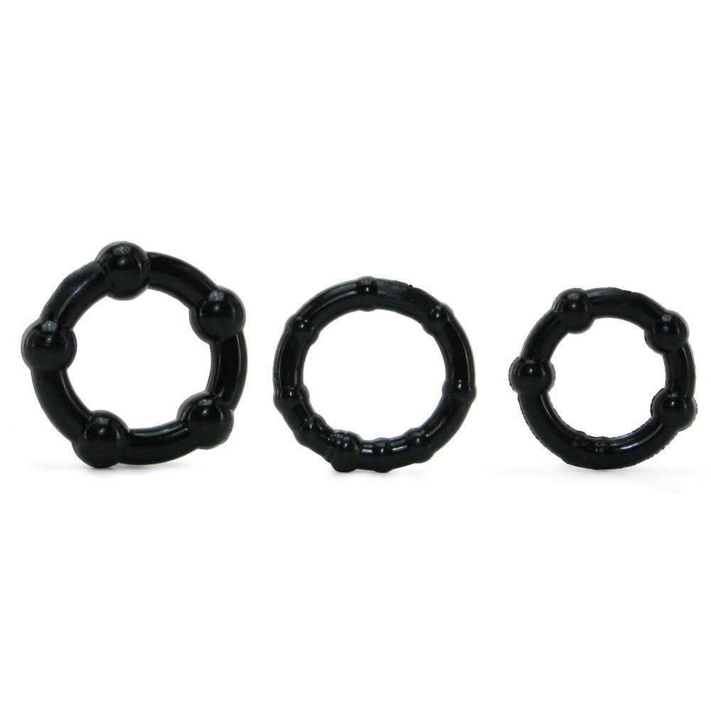 RAM Beaded Penis Rings, Black