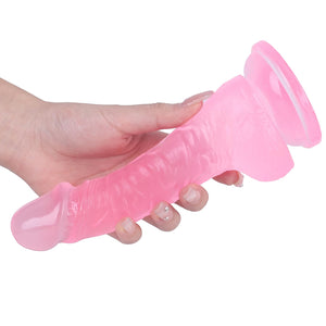 7.5 '' Realistic Big Dildo,Flexible Penis with Curved Shaft and Balls for Vaginal G-spot and Anal Play, Body-Safe Material Silic
