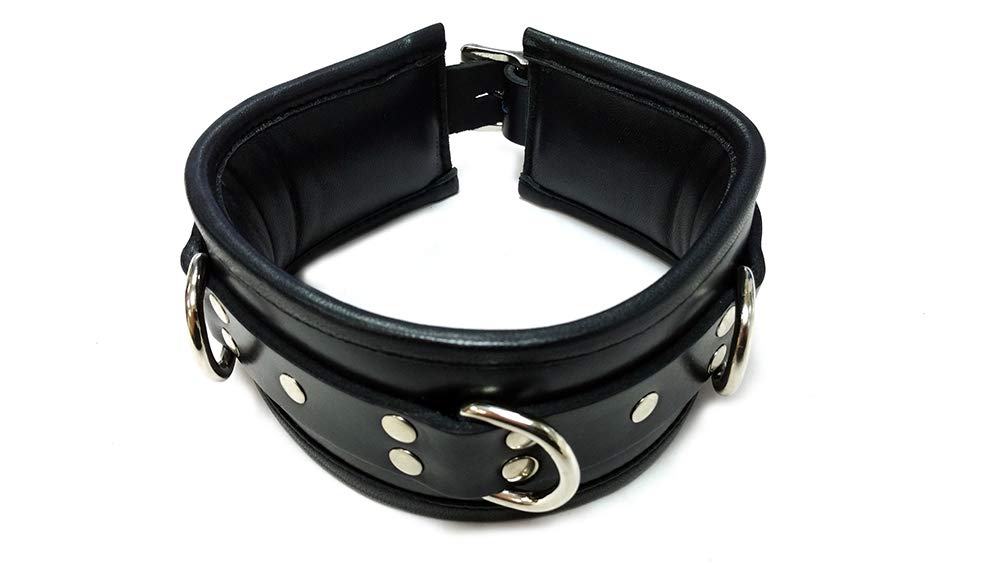 Rouge Leather Padded Collar Black