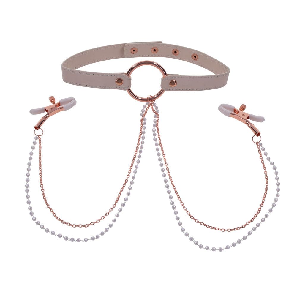 Peaches N Creame Collar W/ Nipple Clamps