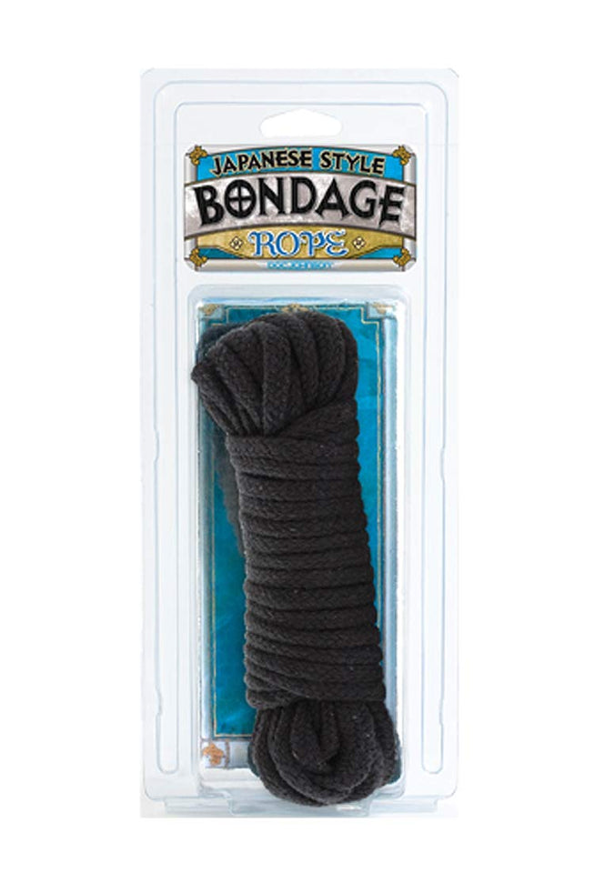 Doc Johnson Japanese Bondage Rope - Soft Cotton Rope - Gentle On The Skin - 32 Feet Of Rope - Black