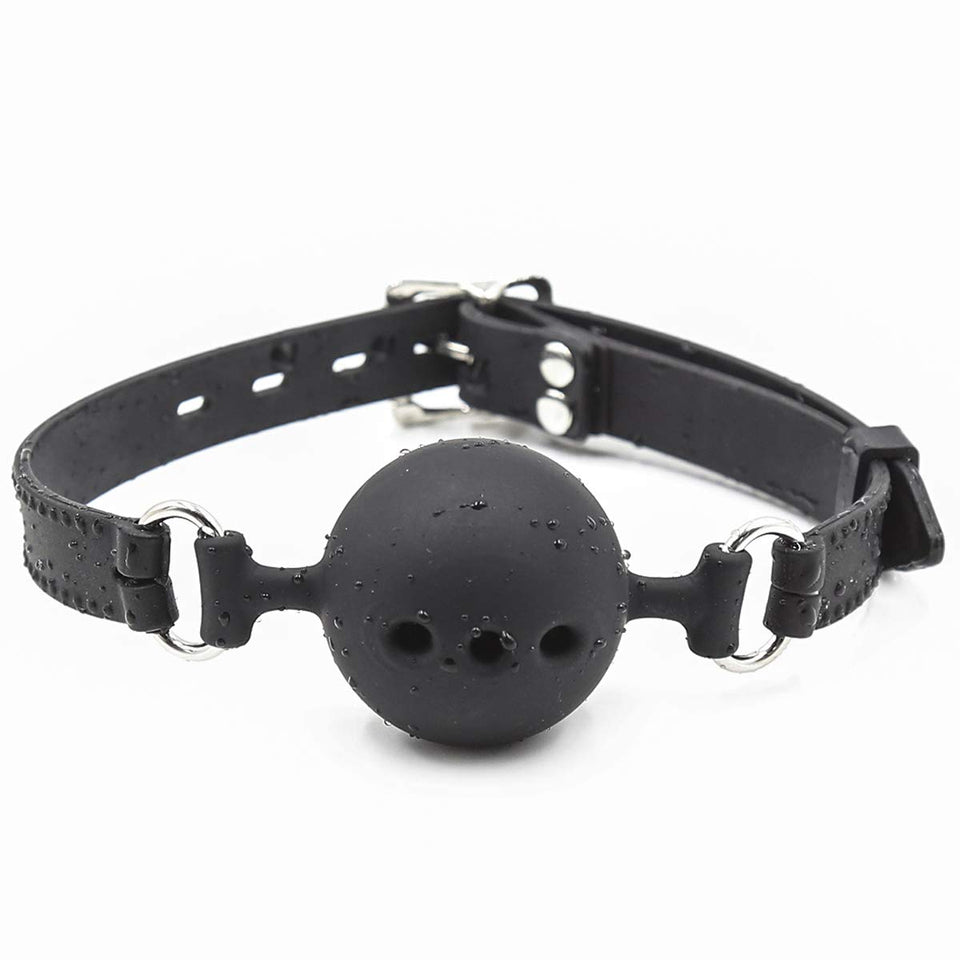 CLROY Breathable Black Silicone Sex Ball Gag, BDSM Restraints Sex Toys Bondage Gag for Sex (Color-4)