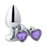 Anal Plugs Set Metal 3 PCS Butt Plug Anal Trainer Kit Women Men Sex Toys Heart Shaped Jewelry Valentine 's/Birthday Gift for Beg