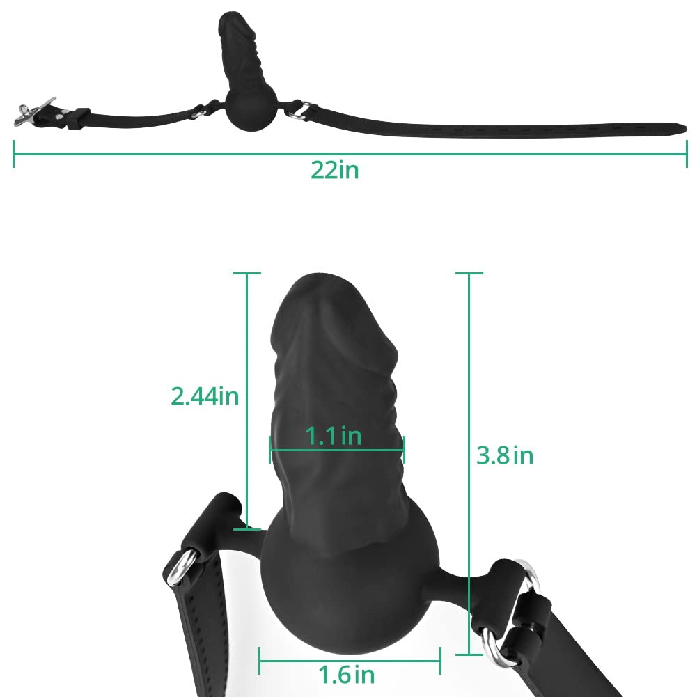 Sex Factory Mouth Ball Gag Wear Adjustable Dildo Penis Mouth Sex Toys Adjustable Leather Straps Strap Lock Sex Games SM Bondage