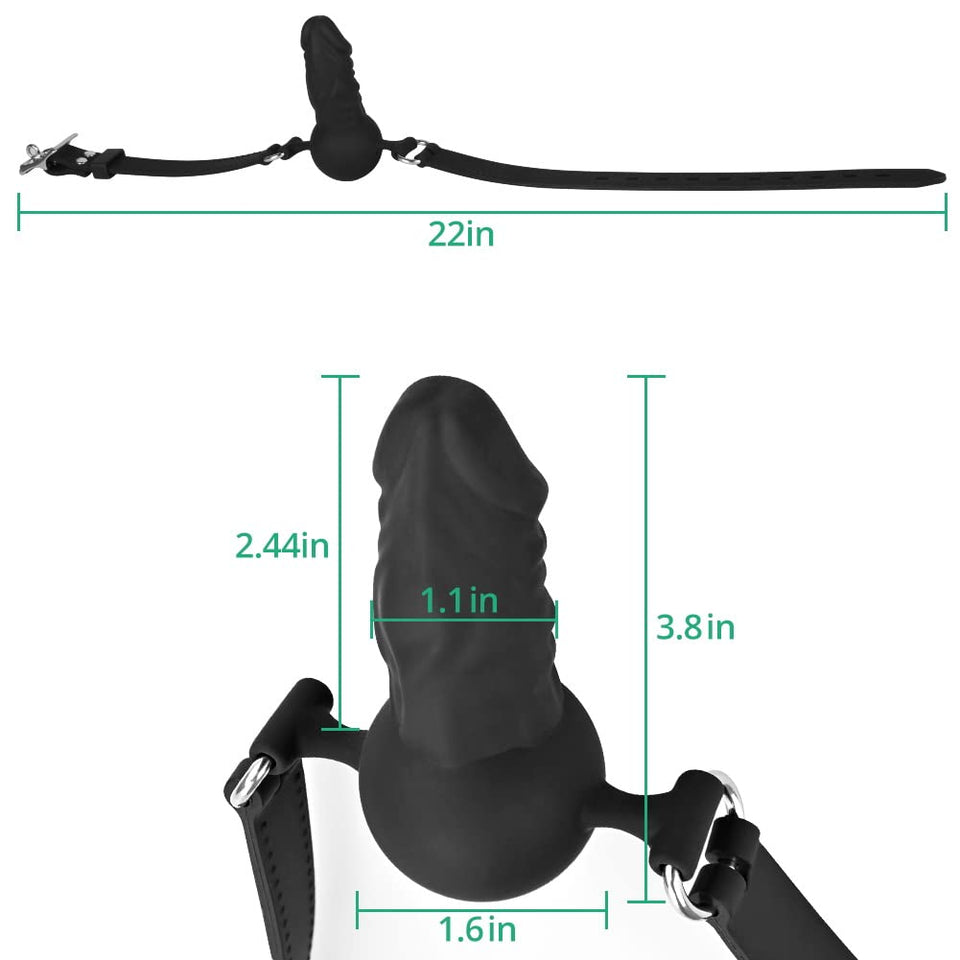 Sex Factory Mouth Ball Gag Wear Adjustable Dildo Penis Mouth Sex Toys Adjustable Leather Straps Strap Lock Sex Games SM Bondage