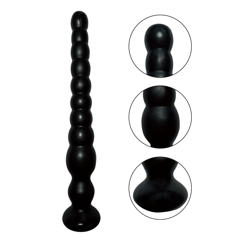 Long Anal Beads Sex Toys with 10 Anal Balls Ultra Soft Anal Chain Anal Plug with Strong Suction Cup Flexible Butt Plug Anal Bead