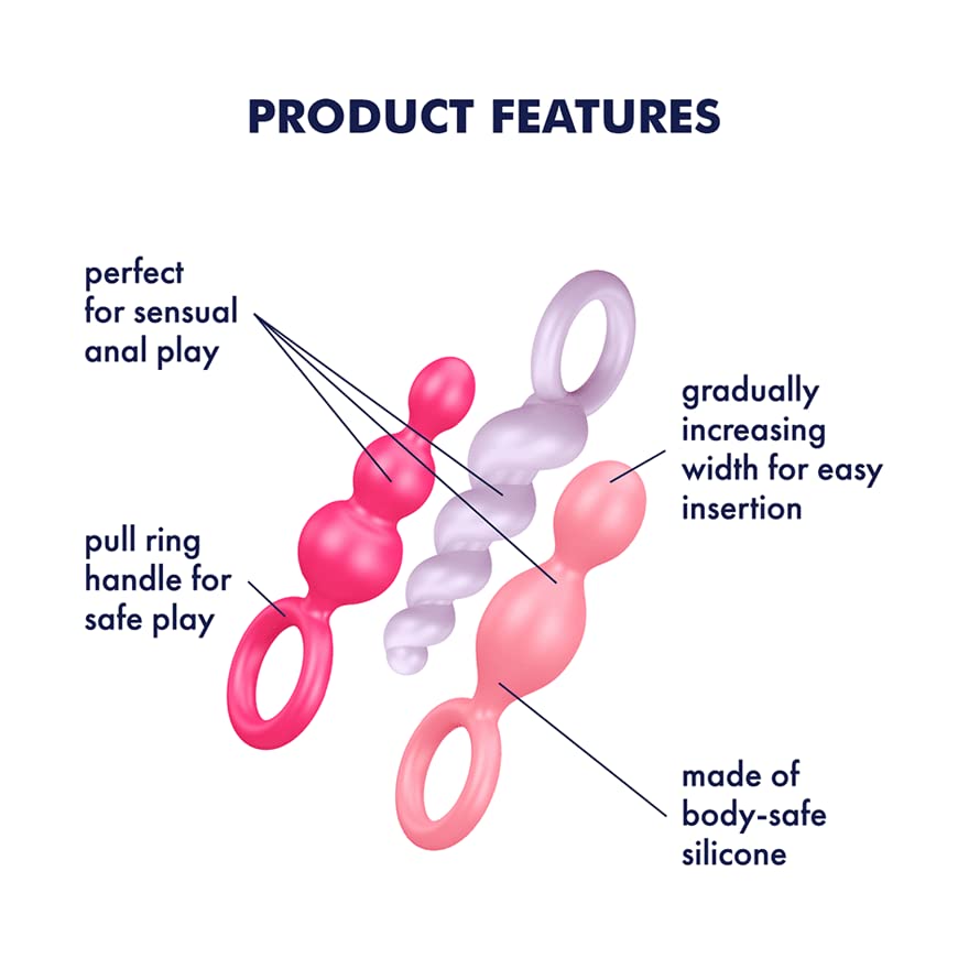 Satisfyer Booty Call Plugs | 3-Piece Silicone Plug Set | 13.5-14 Cm | Waterproof (Ipx7) | Skin-Friendly Silicone | Sex Toy For B