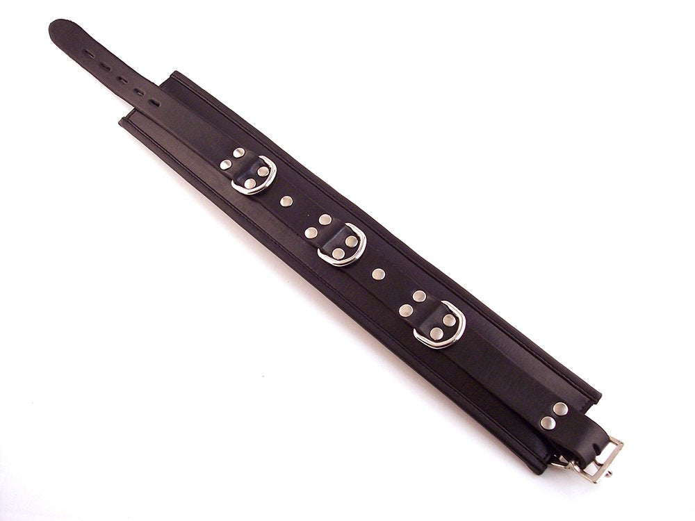Rouge Leather Padded Collar Black