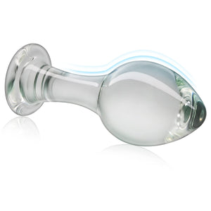 Anal Butt Plug Glass Anal Trainer with Long Neck Crystal Pleasure Wand with Tapered Head Unisex Adult Sex Toy for Men Women Play